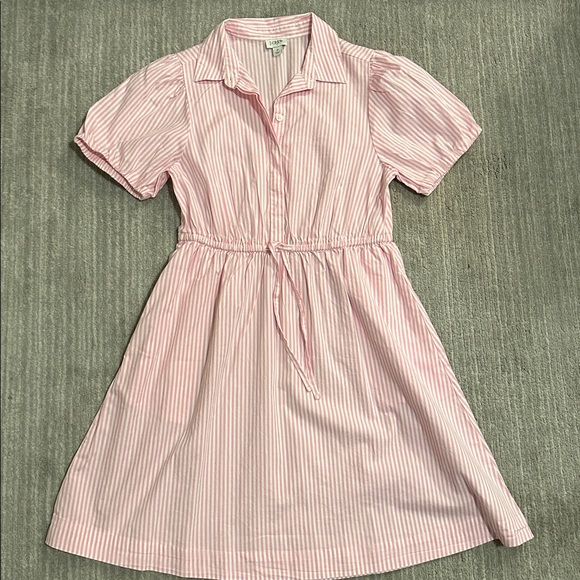 J. Crew Factory Dresses & Skirts - Pink Striped Button-Up Dress – Size 2 🌸
